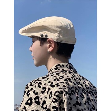 貝雷帽男潮ins百搭老爹帽前進帽英倫復古時尚街頭帽子男韓版潮