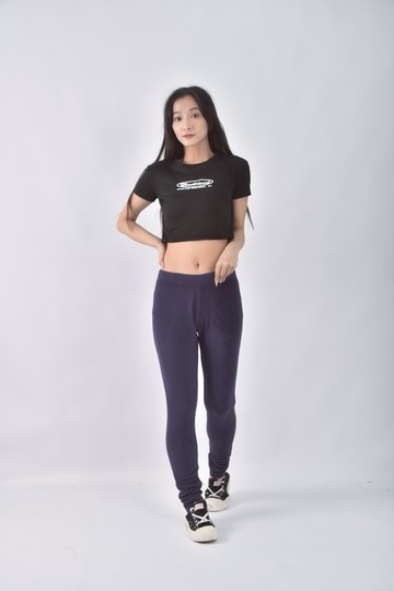 (2XL) place刷毛藍色長褲