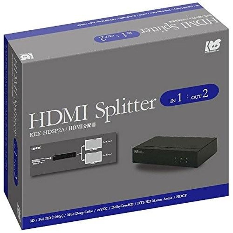 ラトックシステム 3D対応1入力2出力HDMI分配器 REX-HDSP2A | LINE