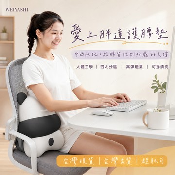 台灣現貨 愛上胖達熊貓護腰墊 中凸頂腰人體工學腰靠 記憶棉靠墊 靠墊 靠枕 護腰坐墊 靠腰墊 久坐辦公 車載兩用靠墊