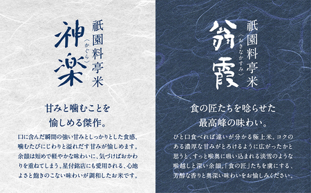 〈12ヶ月定期便〉祇園料亭米「翁霞」＆「神楽」各5kg×12ヶ月