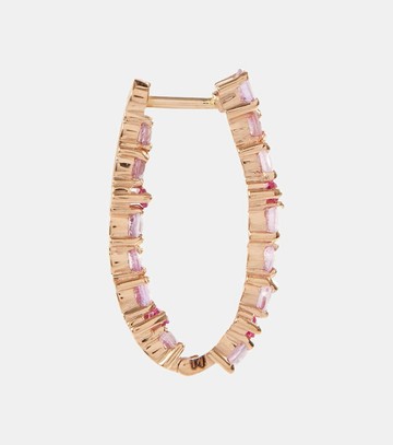 Ileana Makri Rivulet 18kt rose gold hoop earrings with sapphires and rubies