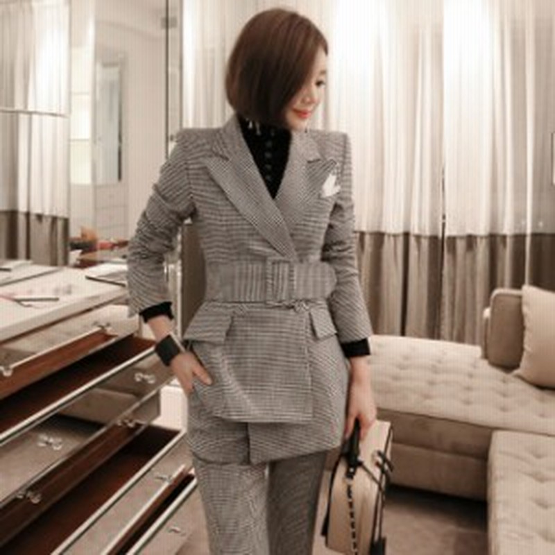 フォーマル スーツ レディース パンツスーツ 千鳥柄 30代 40代 2点セット テーラードジャケット ワイドパンツ お洒落 スーツジャケット 通販 Lineポイント最大1 0 Get Lineショッピング
