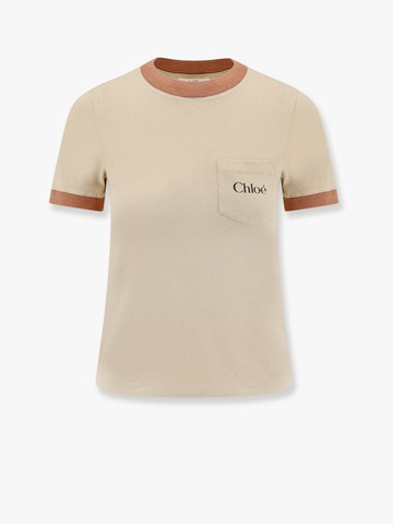 Cotton t-shirt with contrasting profiles - CHLOE' - gender_Woman