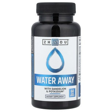 Zhou Nutrition, Water Away，含蒲公英和鉀，60 粒膠囊