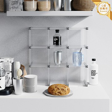 【北歐ins風】亞克力置物架 桌面收納架 化妝品收納 杯架 文具收納 分格儲物 透明簡約 多層組合 臥室梳妝檯 客廳茶几