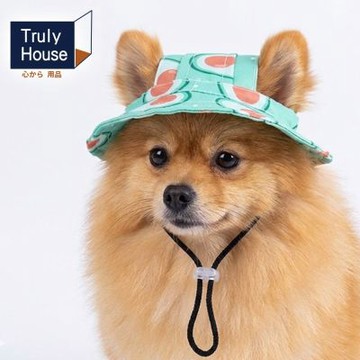Truly House 寵物可愛遮陽漁夫帽 遮陽帽 外出 貓咪 狗 裝飾帽 防曬帽 造型帽子(四款任選)