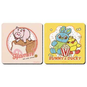 收納王妃 玩總烘焙 軟式珪藻土杯墊 方 2個  10 x 10 x 0.5cm  麵包爆米花  1組