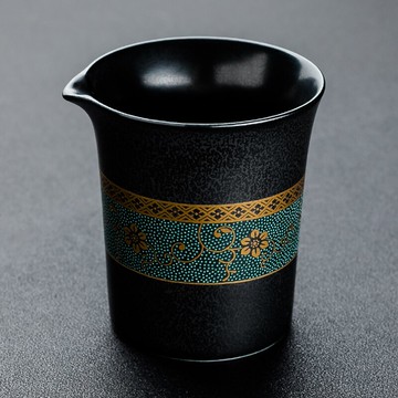 黑陶公道杯簡約老段泥分茶器茶道大公杯陶瓷功夫茶具茶海配件