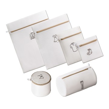 【蝦皮直營】刺繡款洗衣袋 加厚版 圓柱款/小號/中號/大號