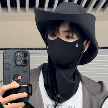 1號倉庫 防曬面罩 透氣面罩男 3d立體防紫外線基尼戶外男士專業防曬騎車面罩遮全臉口罩面紗夏季 運動面罩 冰絲面罩