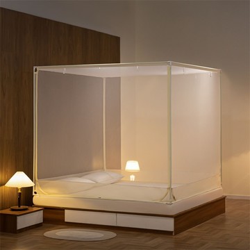 蚊帳 睡簾 夏季新款家用坐床蒙古包蚊帳免安裝兒童防摔床笠款三開門蚊帳S056快速出貨