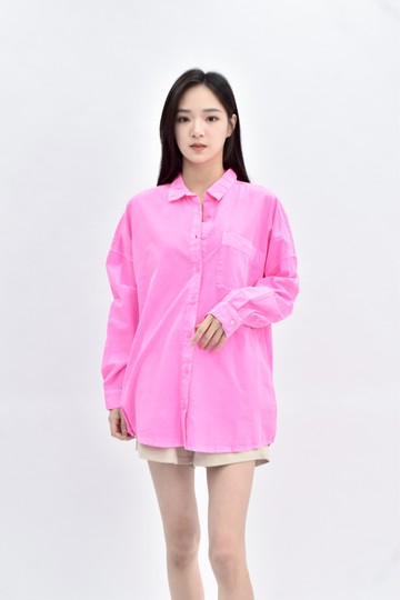 (2XL) next 棉質純棉粉色襯衫上衣