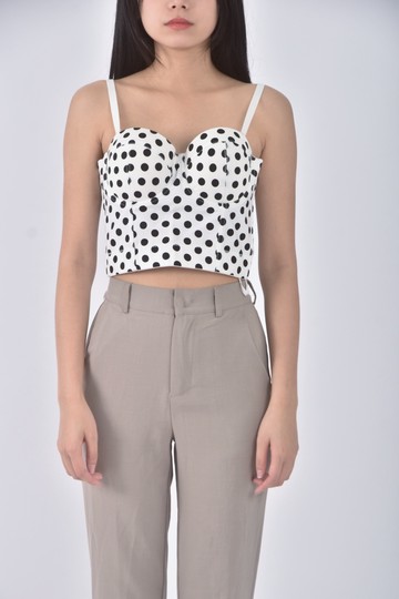 (S) 點點白色上衣