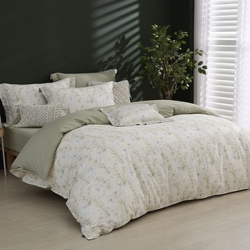 (單人/雙人/加大) / 抗菌沐光長絨棉兩用被床包組 / 花間小貓 / HOYACASA