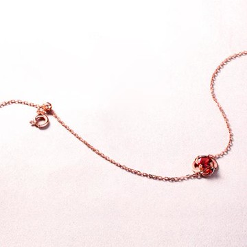 【ANGEL】氣質花卉榴石玫瑰金手鍊(玫瑰金色)