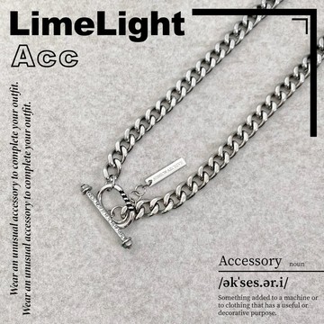 ☆LimeLight☆ 一字釦 水鑽 OT釦 古巴項鍊 復古 Y2K 飾品 鈦鋼 項鍊 ACC-B40002