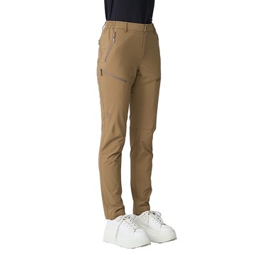 【Wildland 荒野】四彈ZIP袋耐磨潑水機能褲 女 0B12307-163 沙色