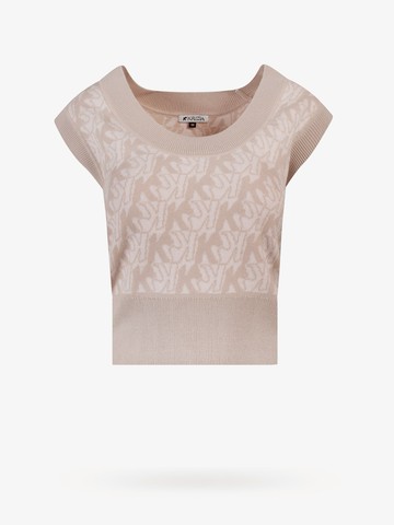 Wool vest with all-over monogram - K KRIZIA - gender_Woman