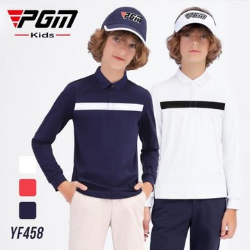 PGM兒童高爾夫服裝男童秋冬季長袖T恤新品青少年golf運動上衣保暖