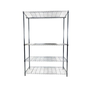 Top queen 【Top queen】45 x 120 x 180 cm 四層鐵力士鍍鉻萬用收納架-含衣桿
