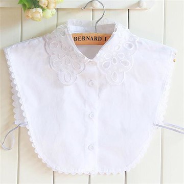 【米蘭精品】假領子襯衫領片-鏤空花邊拼接歐根紗女裝配件2色73vk26