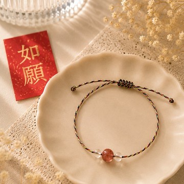 《小息光》大稻埕祝福平安五色繩-如願（草莓晶x月光石）