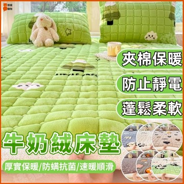 🔥桃園出貨🔥牛奶絨床墊 法蘭絨床墊 夾棉床墊 鋪底家用 床蓋 加絨臥室床褥子 防滑床單 防滑床墊 學生宿舍 柔軟親膚