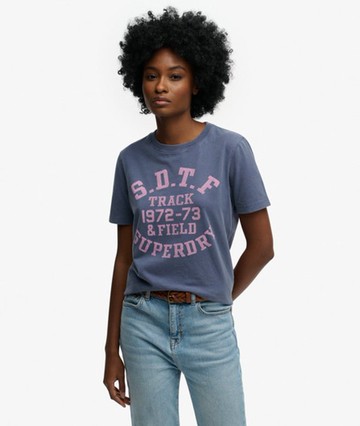 Superdry Women's Vintage Prep Pocket T-shirt Navy Size: 2