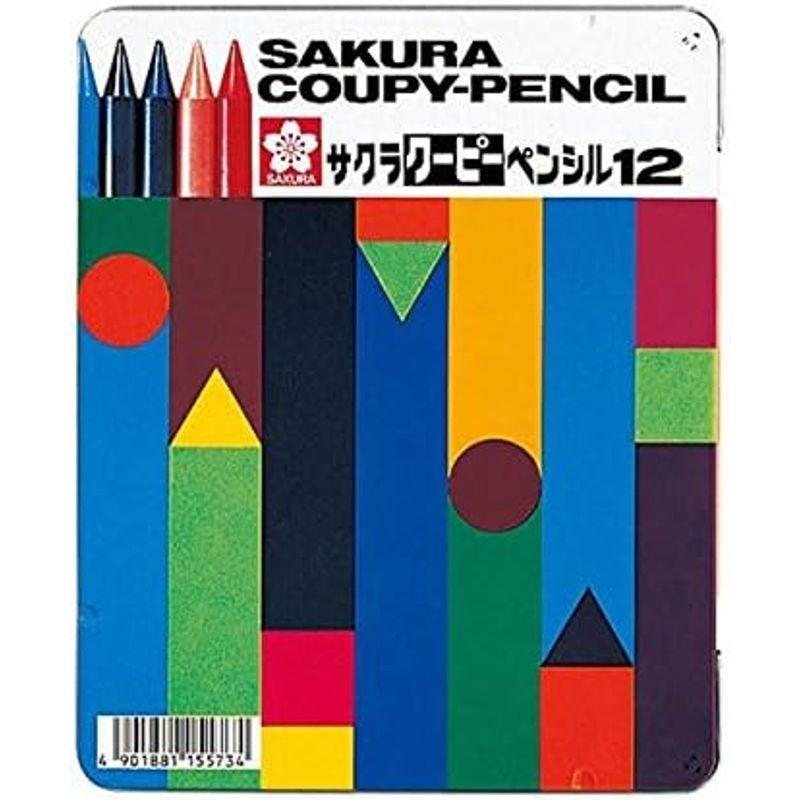 サクラクレパス クーピーペンシル 12色(各色1本) 缶入 FY12 1缶 ×10セット