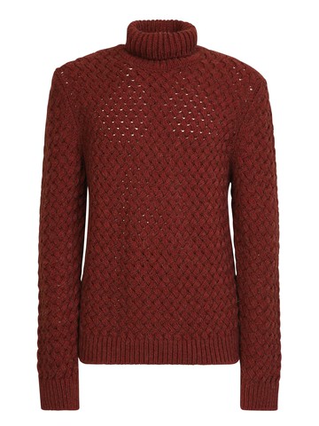 Lardini Woven Knit Pullover Bordeaux