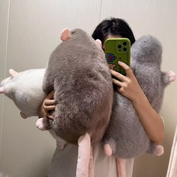 🐭台灣出貨🐭網紅花枝鼠公仔 交換禮物大號毛絨玩偶 搞怪惡作劇玩具 個性生日禮物 療癒陪伴1015