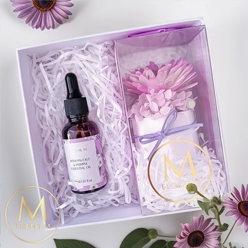 盛夏向日葵香氛擴香花禮盒(紫)