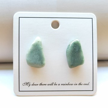 隨形翡翠耳釘類三角孤品礦物碎石長耳飾