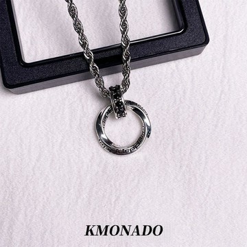 賣到缺貨🙀KMONADO鈦鋼不掉色莫比烏斯環項鍊男女生復古個性高級感ins百搭潮WYFP