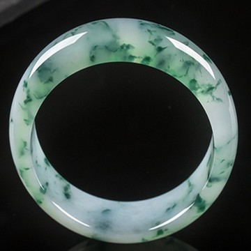 緬甸老坑正品翡翠色飄花A貨冰種飄花圓條翡翠手鐲冰種翡翠手鐲