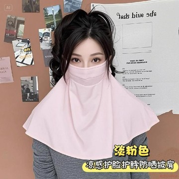 桃園出貨✨2025新防曬面罩披肩女夏季遮陽防紫外線護頸透氣戶外騎行掛耳套頭