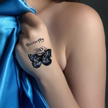微刺青 蝴蝶 Butter fly👑大邱紋身👑【T08Z】新 小清新 假刺青輕紋身 防水 紋身 刺青 貼紙 T08