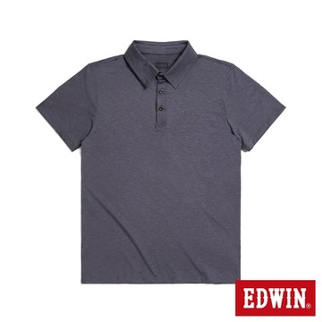 EDWIN 男裝 涼爽系列 印花短袖POLO衫-黑灰色