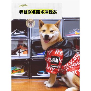 Nick財 柴犬柯基雪拉瑞潮牌寵物防風防水保暖沖鋒衣寵物雨衣衣服