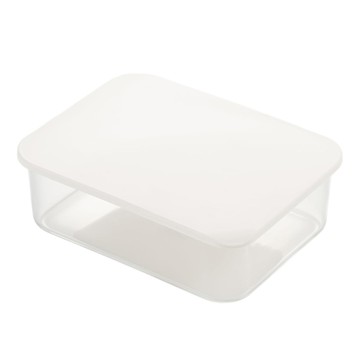 YOSHIKAWA 吉川 rc-8小型微波爐容器 sp1263 密封保鮮 輕巧便攜 適用於食物、水果儲存  1入  透明、白色