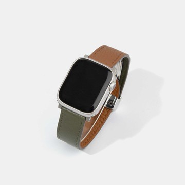 可翻轉2.0磁吸式皮革 Apple Watch錶(免工具安裝) 綠棕
