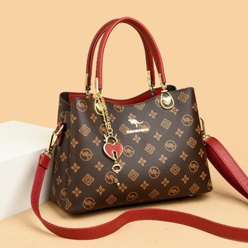 高級感時尚印花老花手提斜挎女士包包2024新款休閑復古經典輕奢潮