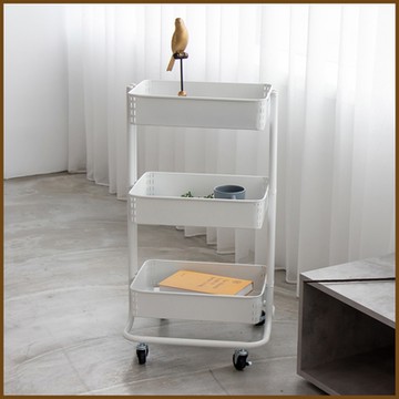 工業風三層附輪可移動置物推車BCＭ330