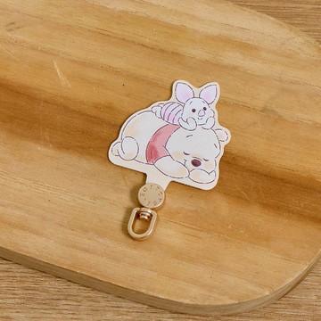 Disney小熊維尼-趴睡花地旋轉手機掛片/夾片