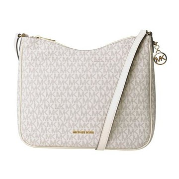 MICHAEL KORS-防刮老花 LOGO 單肩/斜背包(米白色)小款