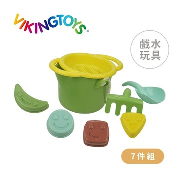【瑞典 Viking toys】維京玩具 莫蘭迪色系-夏日沙灘玩沙工具7件組-快樂微笑 20-82041