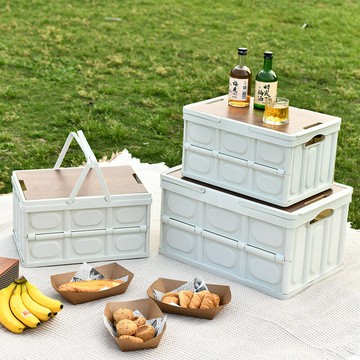 熱銷/免運費 戶外露營收納箱桌子折疊野營野餐汽車整理箱車載車用后備箱儲物箱