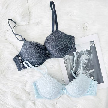 6IXTY8IGHT LINNEA, 蕾絲中厚墊鋼圈內衣女 透膚網紗 交叉搭帶 舒適輕透感 甜美 BR13938