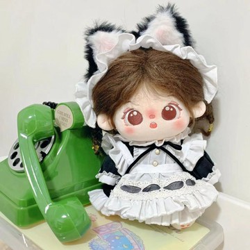 臺灣出貨 10cm娃衣 20cm娃衣 棉花娃娃衣服 棉花娃衣 10cm20cm無屬性貓耳女僕玩偶可愛套裝公仔衣服公主裙